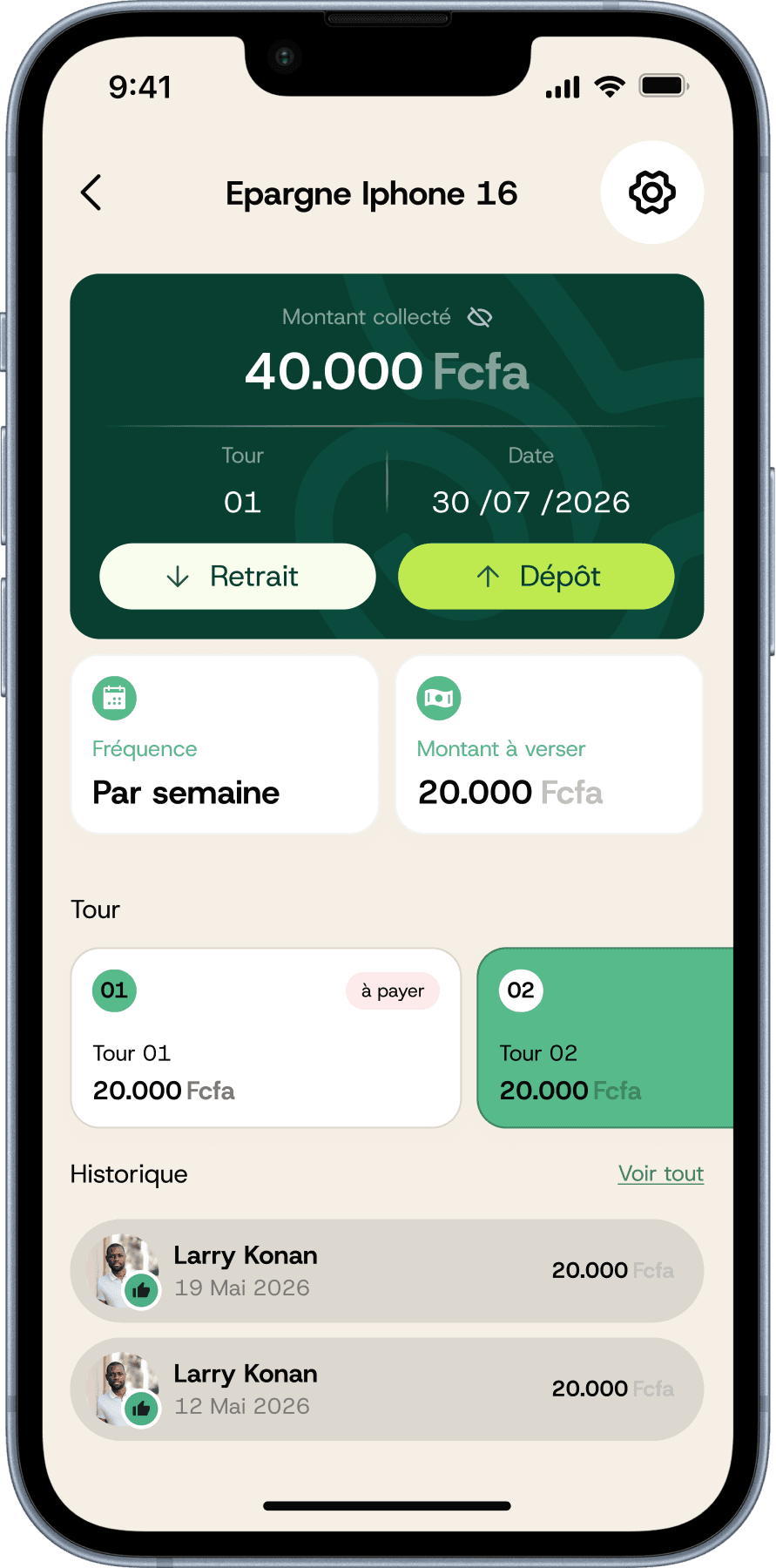 Épargnez seul à votre rythme, pour vos projets...